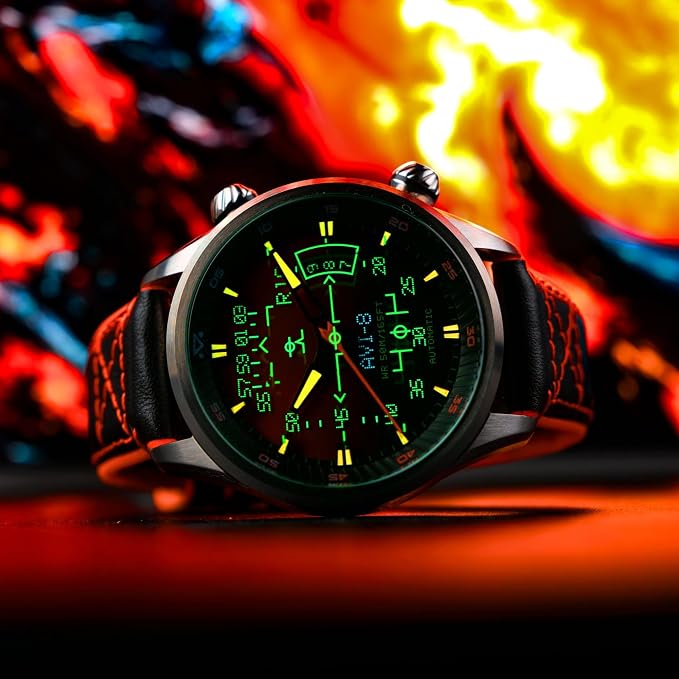 Hawker Harrier HUD Automatic 暗所で光る文字盤のディテール