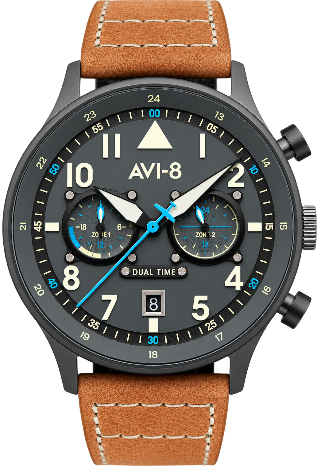 Hawker Hurricane Carey Dual Time Pilot Watch グレーダイヤル・タンストラップ