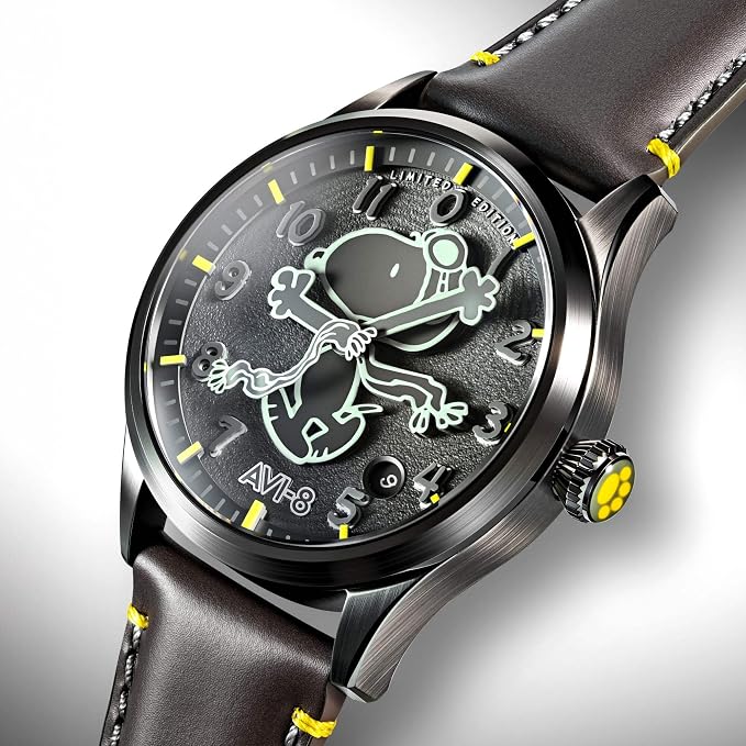 AVI-8 Flyboy Engineer Automatic Peanuts Snoopy Flying Ace Monotone Limited Edition Grey Glider ディテール